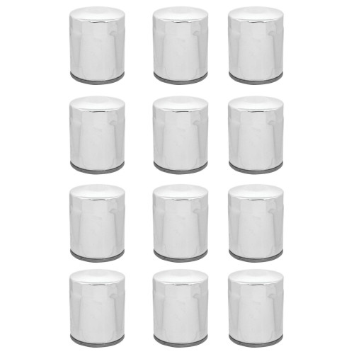 PartzBiz HD: 4421348-Chrome 10 Micron Oil Filter x12 Custom Chrome Harley Twin Cam M8 Repl 63798-99 22-250 PartzBiz HD: 4421348-Chrome 10 Micron Oil Filter x12 Custom Chrome Harley Twin Cam M8 Repl 63798-99 22-250
