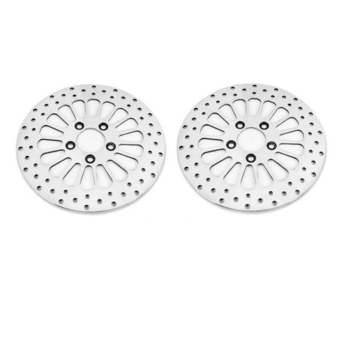 PartzBiz HD: 4421351-Chrome 11.8" Spoke Front Brake Rotors Pair Harley Dyna Street Road Glide 08-Up PartzBiz HD: 4421351-Chrome 11.8" Spoke Front Brake Rotors Pair Harley Dyna Street Road Glide 08-Up