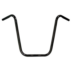 PartzBiz HD MU40062 - Chrome 16" Rise Black Ape Hanger 1" Handlebars Harley 82-Later Style