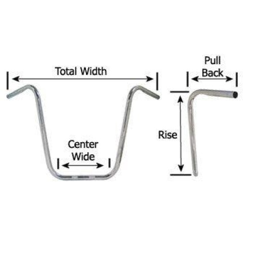 PartzBiz HD: 4421355-Chrome 16" Rise Chrome Ape Hanger 1" Handlebars Harley 82-Later Style