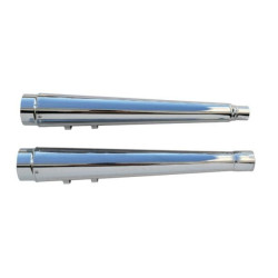PartzBiz HD MW64-396 - Chrome 2-1/4” Radium Slip-On Mufflers Billet End Caps Harley M8 Touring 17-Up PartzBiz HD MW64-396 - Chrome 2-1/4” Radium Slip-On Mufflers Billet End Caps Harley M8 Touring 17-Up