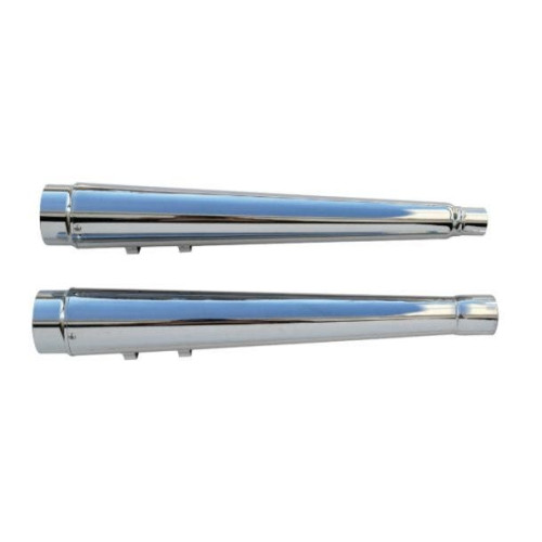 PartzBiz HD: 4421320-Chrome 2-1/4‚Äù Radium Slip-On Mufflers Billet End Caps Harley M8 Touring 17-Up