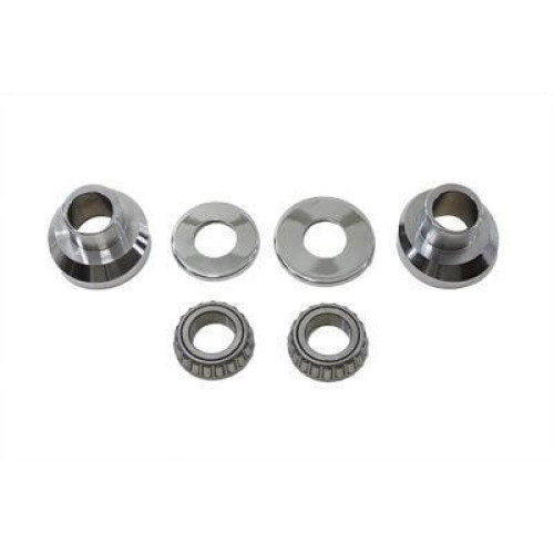PartzBiz HD: 4421325-Chrome 3 องศา Raked Neck Cups Cup Set Kit Harley Big Twin Chopper Custom