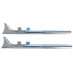 PartzBiz HD MW64-376 - Chrome 33" Fishtail Slip-On Mufflers Straight Pipe 64-376 Harley Touring 95-16 PartzBiz HD MW64-376 - Chrome 33" Fishtail Slip-On Mufflers Straight Pipe 64-376 Harley Touring 95-16