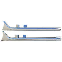 PartzBiz HD MW64-378 - Chrome 33" Fishtail Slip-On Mufflers Straight Pipe 64-378 Harley Touring 17-Up PartzBiz HD MW64-378 - Chrome 33" Fishtail Slip-On Mufflers Straight Pipe 64-378 Harley Touring 17-Up