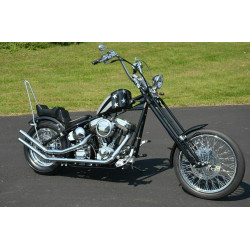 PartzBiz HD VT50-0851 - Chrome 33" Round Sissy Bar Harley Chopper Bobber Rigid 6" Flat Fender 50-0851 Chrome Round 33" Tall Sissy Bar Harley Chopper Bobber Rigid 6" Rear Flat Fender