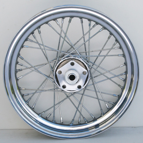 PartzBiz HD: 4421301-Chrome 40 Spoke 16" x 3" Rear Wheel Harley Softail FL Wide Glide 73-83 electra road street glide king best for touring flht flhr flhx ultra milwaukee eight m8 twin cam tc big twin fat boy bob breakout springer standard rocker blackline cross bon
