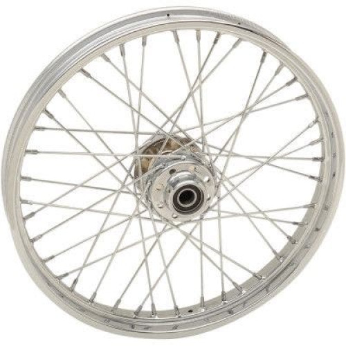 PartzBiz HD: 4421318-Chrome 40 Spoke Laced 21" Front Wheel Harley 12-17 FLST FXS FLS W/ ABS Softail best new replacement upgrade rim custom motorcycle Chopper Bobber