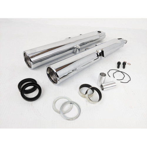PartzBiz HD: 4421277-ชุดขาส้อมล่าง Chrome 41 มม. ดิสก์คู่ OE Repl 45500167 Harley Touring FLT