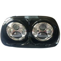 PartzBiz HD EP-7184 - Chrome 5.75" 5-3/4" LED Headlight w/ Halo Ring 04-13 Harley Road Glide FLTR