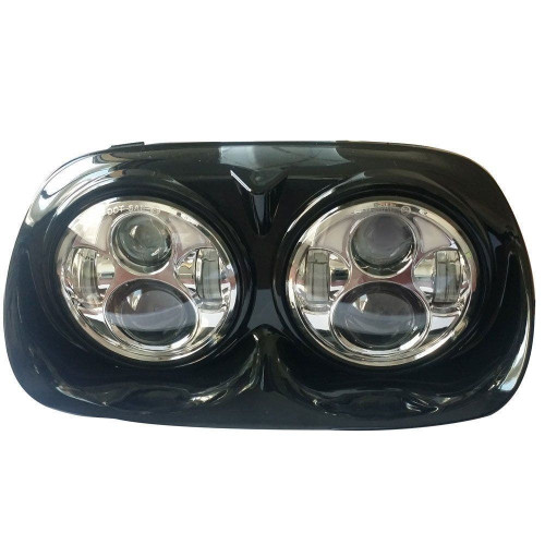 PartzBiz HD: 4421279-Chrome 5.75" 5-3/4" LED Headlight w/ Halo Ring 04-13 Harley Road Glide FLTR