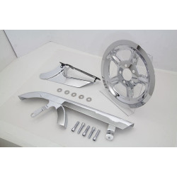 PartzBiz HD VT27-0848 - Chrome Belt Guard and Pulley Cover Kit OE Repl 60402-04 Harley Sportster 04-Up