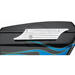 PartzBiz HD 610580 - Custom Chrome Billet Saddlebag Latch ครอบคลุม 4 Harley FLH/T 93-13 Hard Saddlebags - 610580