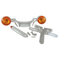 PartzBiz HD MU11447 - Chrome Bullet Turn Signal Bar & License Plate Relocation 99-08 Harley Touring 11447