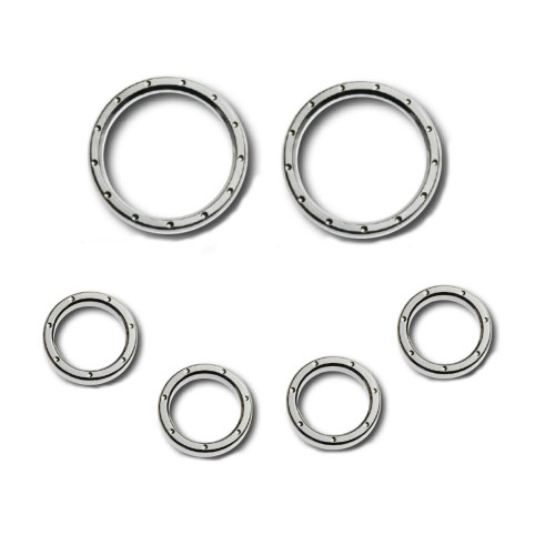 PartzBiz HD: 4421265-Chrome Dimpled Speedometer Covers Bezels Harley Touring FLHT/X 96-13