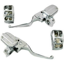 PartzBiz HD WP820-55019 - HardDrive Chome Hand Control Kit  Harley Touring 2017-2020 w/ Hydraulic Clutch