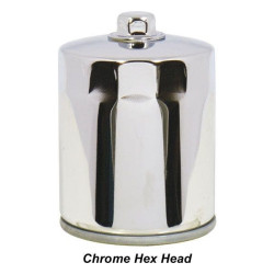 PartzBiz HD MU87180 (x4) - Chrome Hex Head Oil Filter 4 Pack 87180 Harley Big Twin XL Repl. 63798-99A 