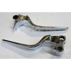 PartzBiz HD DS06100210 - Drag Chrome Wide Blade Hand Lever Set for Harley 96-17 Big Twin 96-03 XL  | 0610-0210