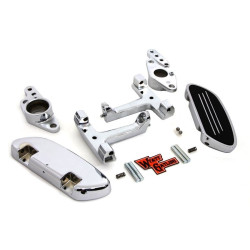 PartzBiz HD VT51-0867 - ชุดที่วางเท้าผู้โดยสารมินิ Chrome พร้อมสวิงอาร์ม Mount Harley Touring 82-06