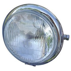 PartzBiz HD MW8-196 - Chrome Plated 5-3/4" Headlight Side Mount Hi Lo 12v 55/60w H4 Harley & Custom