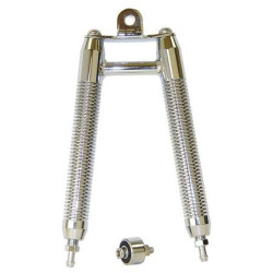 PartzBiz HD MU89000 - Chrome Plated Finned Billet Vertical Oil Cooler Harley Davison Big Twin 89000