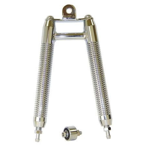 PartzBiz HD: 4421202-Chrome Plated Finned Billet Vertical Oil Cooler Harley Davison Big Twin 89000