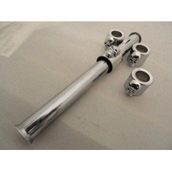 PartzBiz HD VT37-9078 - Chrome Pushrod Cover Cup Set 4 Skull Harley 37-9078 36 Up XL FXR FL FX T8