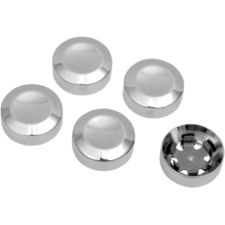 PartzBiz HD DS12010597 - Chrome Rear Pulley Bolt Cover 5-Pack OE Repl 4387604 Harley Twin Cam Evo 93-14