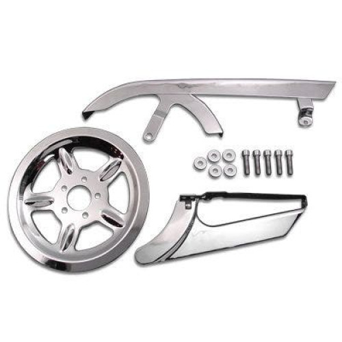 PartzBiz HD: 4421212-ชุดฝาครอบรอกเข็มขัดนิรภัยด้านหลังบนและล่างโครเมียม Harley XL 04-16 27-0619