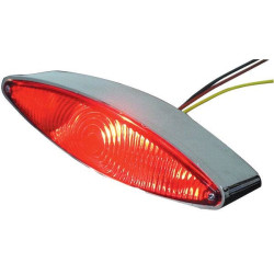 PartzBiz HD MU11221 - Chrome Slim Cateye Taillight Assembly Cat Eye Tail Light for Harley or Custom Taillight