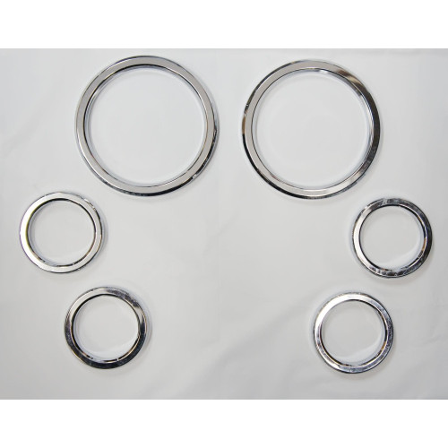 PartzBiz HD: 4421152-Chrome Speedometer & Gauge BEZEL ครอบคลุม Bezels Harley Dresser FLHX FLHT FLH