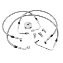 PartzBiz HD TR035851 - Chrome Stainless DOT Front Brake Line Kit Non ABS HD1010-1F Harley Sportster 86-03