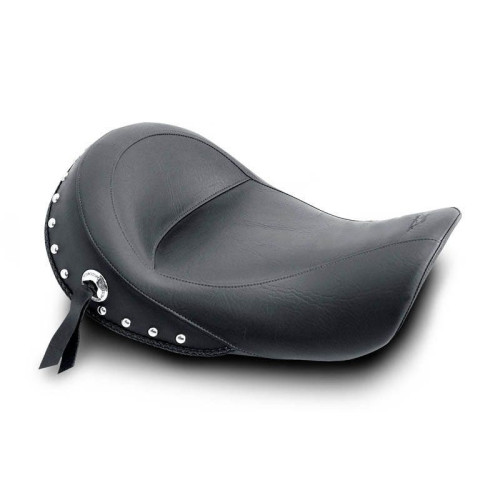 PartzBiz HD: 4421163-Mustang Seats Chrome Studded Driver Solo Seat for Harley Dyna Models 06-17 | 76106