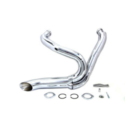 PartzBiz HD VT30-0768 - Chrome Wyatt Gatling 2 into 1 Exhaust Lake Pipe Header Harley Chopper 18mm O2 PartzBiz HD VT30-0768 - Chrome Wyatt Gatling 2 into 1 Exhaust Lake Pipe Header Harley Chopper 18mm O2
