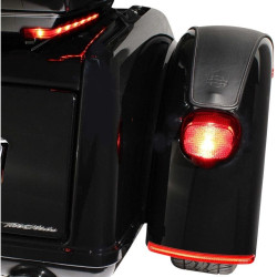 PartzBiz HD DS20402383 - Ciro 40041 Smoked Red LED Fender Blades Brake / Signal Lights 09-19 Harley DavidsonTri Glide Ultra Classic Street Glide Trike Lighting Upgrade 2040-2383 20402383