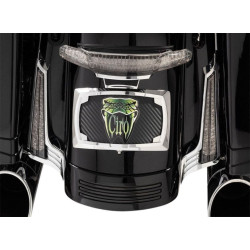 PartzBiz HD DS20402667 - Ciro 40045 Red LED Filler Panel Accent Lights Chrome Harley Touring FLH/R 14-Up