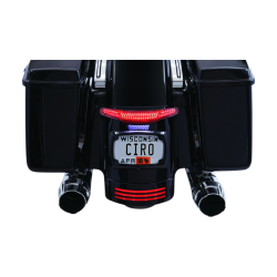 PartzBiz HD DS20101349 - Ciro 40052 Black LED Tail Light & License Plate Assembly 10-13 Harley FLHX FLTRX 2010-1349 20101349