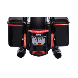 PartzBiz HD DS20101351 - Ciro 40054 Black Tail Light & License Plate Assembly 10-13 Harley FLHX/FLTRX 2010-1351 20101351 FLHRC Street Road Glide King Classic Bagger Dresser Touring
