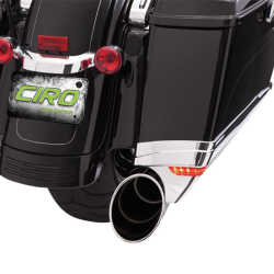 PartzBiz HD DS35011862 - Ciro 40110 Chrome Saddlebag Extensions 3-Way LED Harley Touring 14-Up 