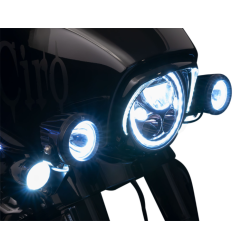 PartzBiz HD DS20012439 - Ciro 45009 TAC-10 Light Cannons Vision X Spotlight 2104 Lumen Harley Batwing 14-Up