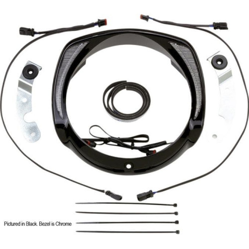 PartzBiz HD: 4421108-Ciro 45205 Fang LED ไฟหน้า Accent Bezel Chrome Harley Batwing Touring 14-Up PartzBiz HD: 4421108-Ciro 45205 Fang LED ไฟหน้า Accent Bezel Chrome Harley Batwing Touring 14-Up