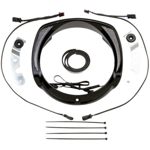 PartzBiz HD: 4421067-Ciro 45206 Fang LED ไฟหน้า Accent Bezel สีดำ Harley Batwing Touring 14-Up PartzBiz HD: 4421067-Ciro 45206 Fang LED ไฟหน้า Accent Bezel สีดำ Harley Batwing Touring 14-Up
