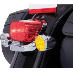 PartzBiz HD DS20402206 - Ciro 45500 Fang ไฟเลี้ยว LED แทรก Chrome Amber Harley Touring 00-Up