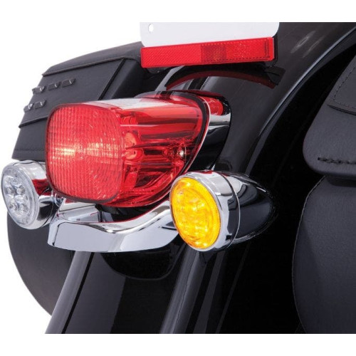 PartzBiz HD: 4421068-Ciro 45500 Fang ไฟเลี้ยว LED แทรก Chrome Amber Harley Touring 00-Up