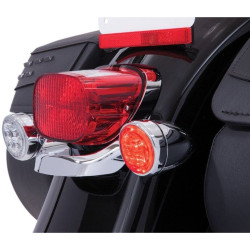 PartzBiz HD DS20402207 - Ciro 45501 Fang ไฟเลี้ยว LED แทรก Chrome Red Harley Touring 00-Up