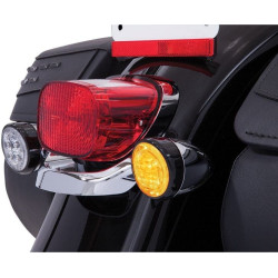 PartzBiz HD DS20402208 - Ciro 45520 Fang ไฟเลี้ยว LED แทรกสีเหลืองอำพันสีดำ Harley Touring 00-Up