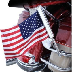 PartzBiz HD DS05211772 - Ciro 70600 6x9 ” ธงชาติอเมริกันพร้อมไฟ LED เสาธง Universal Harley Motorcycle อินเดียนโครม