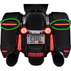 PartzBiz HD DS20402027 - Ciro 40038 Bag Blades Saddlebag Accent Lights Red Indicator Harley Touring 97-13