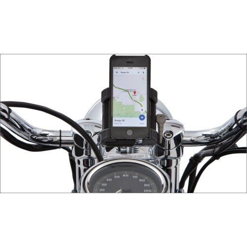 PartzBiz HD: 4421038-Ciro Black 1-1/4” Bar Mount สมาร์ทโฟน/ที่วาง GPS ระดับพรีเมียมแบบไม่มีที่ชาร์จ | 50315
