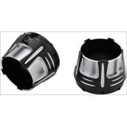 PartzBiz HD DS18020313 - Ciro Black Billet Diffuser Muffler Tips Ciro Megaphone / Straight Slip Ons (Pr) | 31210